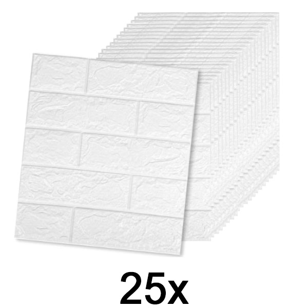 5x Vinilo autoadhesivo efecto ladrillo con diseño 3D (5 unidades) | BRICKSBY