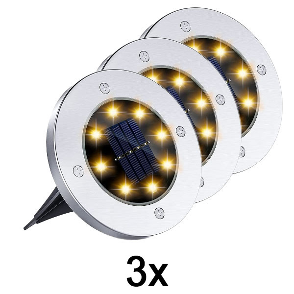 1x Luces solares de suelo para uso exterior (3 unidades) | LUMIGARD