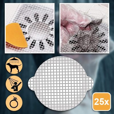 Pegatinas desechables para filtros de desagüe (25 uds.) | DRAINCAPS