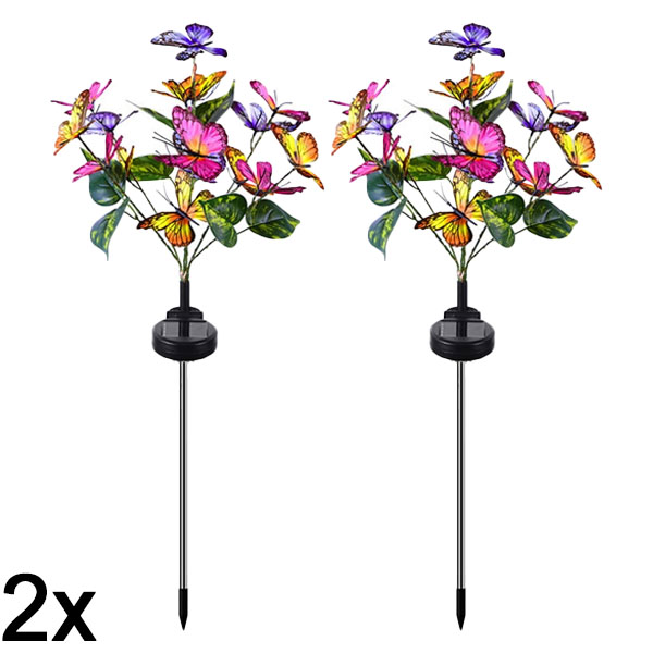 2x Luces solares para exterior con forma de mariposas | FLUTIX